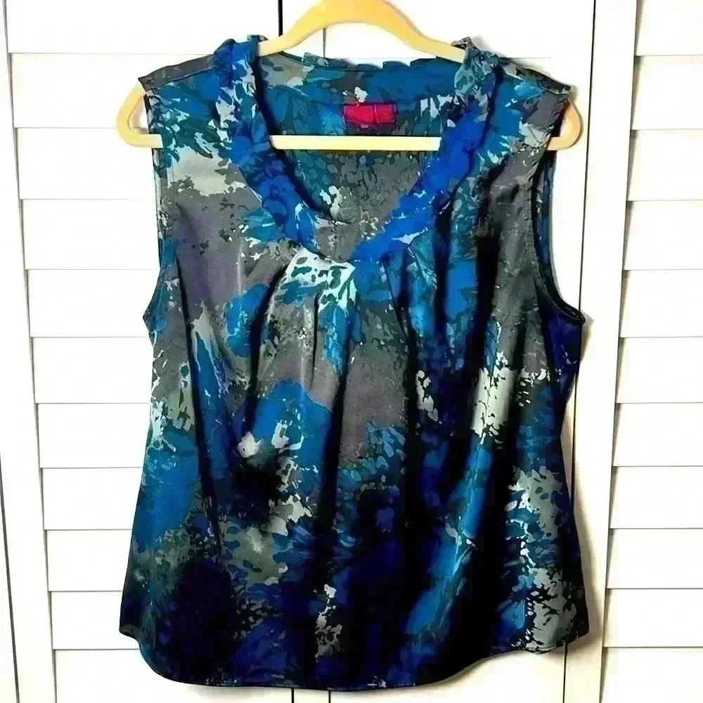 212 Collection Sleeveless Ruffle Top Size XL